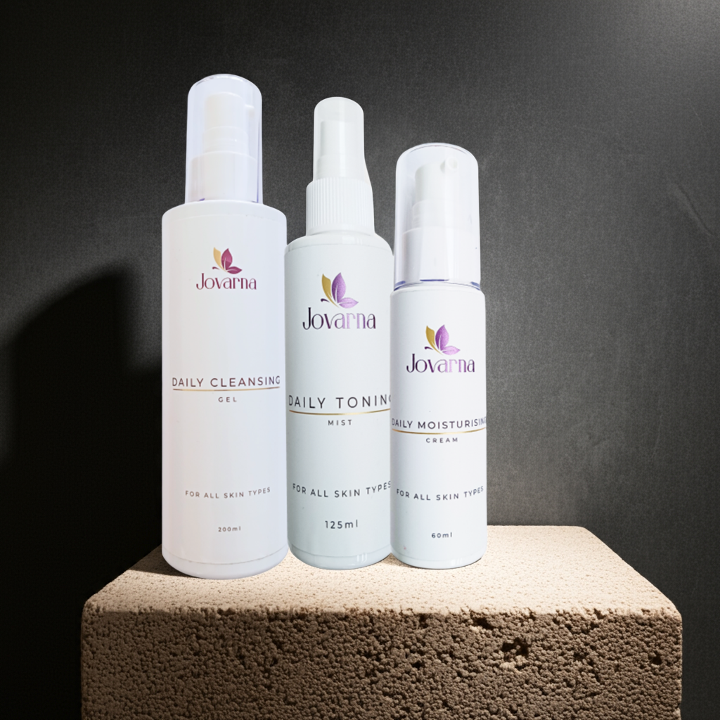 Jovarna Starter Pack – Cleanser, Toning Mist & Moisturiser – Natural Skincare Set